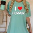 I Love Horror Heart Movies TV Show Books Writing Read Women's Comfort Colors T-Shirt Violet