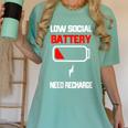 Low Social Battery Need Recharge Introvert Self-Care Women's Comfort Colors T-Shirt Violet