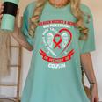 In Memory Of Cousin Heart Disease Awareness Month Memorial Raglan Baseball Tee Women's Comfort Colors T-Shirt Violet In Memory Of Cousin Heart Disease Awareness Month Memorial Raglan Baseball Tee Women's Comfort Colors T-Shirt Violet