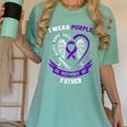 In Memory Of My Father Pancreatic Cancer Awareness Dad Women's Comfort Colors T-Shirt Violet