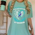 In Memory Of My Grandson Suicide Awareness Loss Of Loved One Women's Comfort Colors T-Shirt Violet