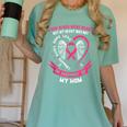 In Memory Of My Mom Breast Cancer Awareness Pink Heart Women's Comfort Colors T-Shirt Violet In Memory Of My Mom Breast Cancer Awareness Pink Heart Women's Comfort Colors T-Shirt Violet