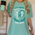 Mom In Memory Of My Mother Ovarian Cancer Shirts Tshirt Tees Women's Comfort Colors T-Shirt Violet Mom In Memory Of My Mother Ovarian Cancer Shirts Tshirt Tees Women's Comfort Colors T-Shirt Violet