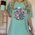 Morally Grey Skeleton Reading Smut Smutty Spicy Books Lover Women's Comfort Colors T-Shirt Violet