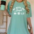 My Needs Are Simple Cat Dog Reading Book Coffee Women's Comfort Colors T-Shirt Violet
