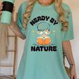 Nerdy By Nature Chibi Cute Book Lover Women's Comfort Colors T-Shirt Violet