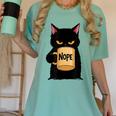 Nope Coffee Cat – Introvert Humor Monday Kitty Women's Comfort Colors T-Shirt Violet