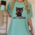 Not A Hugger Tee Angry Cat Sarcastic Cute Introvert Women's Comfort Colors T-Shirt Violet