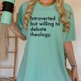 Theology Introvert Christian Conversation Starters Women's Comfort Colors T-Shirt Violet Theology Introvert Christian Conversation Starters Women's Comfort Colors T-Shirt Violet