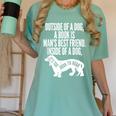Outside Of A Dog A Book Is Man's Best Friend Apparel Women's Comfort Colors T-Shirt Violet