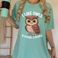 I Like Owls And Maybe 3 People Introvert Humor Casual Women's Comfort Colors T-Shirt Violet