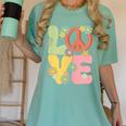 Peace Sign Love Groovy Vibes Costume Nostalgia 1980s Fashion Women's Comfort Colors T-Shirt Violet