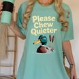 Please Chew Quieter Introvert Duck Lover Women's Comfort Colors T-Shirt Violet Please Chew Quieter Introvert Duck Lover Women's Comfort Colors T-Shirt Violet