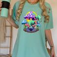 Psychedelic Alien Mushroom Nostalgia Groovy Vibe Hippie Women's Comfort Colors T-Shirt Violet