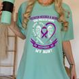 Purple In Memory Of Aunt Pancreatic Cancer Awareness Women's Comfort Colors T-Shirt Violet Purple In Memory Of Aunt Pancreatic Cancer Awareness Women's Comfort Colors T-Shirt Violet