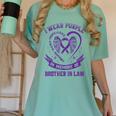 Purple In Memory Of My Brother In Law Alzheimers Awareness Women's Comfort Colors T-Shirt Violet Purple In Memory Of My Brother In Law Alzheimers Awareness Women's Comfort Colors T-Shirt Violet