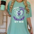 Purple In Memory Of My Dad Pancreatic Cancer Back Graphic Women's Comfort Colors T-Shirt Violet