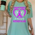 Purple In Memory Of Mother In Law Alzheimers Dementia Heart Women's Comfort Colors T-Shirt Violet Purple In Memory Of Mother In Law Alzheimers Dementia Heart Women's Comfort Colors T-Shirt Violet