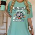 Puzzling Makes Me Feel Less Murdery Introvert Puzzle Cat Women's Comfort Colors T-Shirt Violet Puzzling Makes Me Feel Less Murdery Introvert Puzzle Cat Women's Comfort Colors T-Shirt Violet