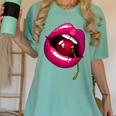 Rainbow Lips With a Cherry In The Mouth 80s Nostalgia Premium Tri-Blend Women's Comfort Colors T-Shirt Violet Rainbow Lips With a Cherry In The Mouth 80s Nostalgia Premium Tri-Blend Women's Comfort Colors T-Shirt Violet