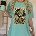 The Reader Tarot Card Book Lover Skeleton Reading Book Women's Comfort Colors T-Shirt Violet
