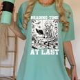 Reading Time At Last Book Lover Introvert Skeleton Reading Women's Comfort Colors T-Shirt Violet Reading Time At Last Book Lover Introvert Skeleton Reading Women's Comfort Colors T-Shirt Violet