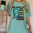 Respect Elders Cellphone Pushing Books In a Wheelchair Women's Comfort Colors T-Shirt Violet