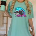 Retro 80s Shark Whale Diving Nostalgia Shark Party Women's Comfort Colors T-Shirt Violet