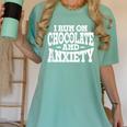 I Run On Chocolate And Anxiety Introvert Women's Comfort Colors T-Shirt Violet I Run On Chocolate And Anxiety Introvert Women's Comfort Colors T-Shirt Violet