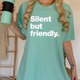 Silent But Friendly A Design For Introverts Women's Comfort Colors T-Shirt Violet Silent But Friendly A Design For Introverts Women's Comfort Colors T-Shirt Violet