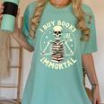 Skeleton I Buy Books Like I'm Immortal Halloween Women's Comfort Colors T-Shirt Violet