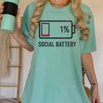 Social Battery 1 Shirt Introvert Anti Social Tee Gif Women's Comfort Colors T-Shirt Violet