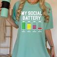 My Social Battery Introverted Low Energy Antisocial Women's Comfort Colors T-Shirt Violet