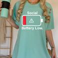 Social Battery Low Anti-Social Introvert Women's Comfort Colors T-Shirt Violet Social Battery Low Anti-Social Introvert Women's Comfort Colors T-Shirt Violet