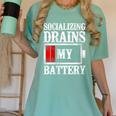 Socializing Drains My Battery Introvert Women's Comfort Colors T-Shirt Violet