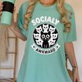 Socially Awkward Cute Introvert Cat Meme Anti-Social Club Women's Comfort Colors T-Shirt Violet