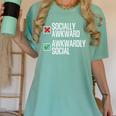 Socially Awkward Introvert Anxious Awkwardly Social Women's Comfort Colors T-Shirt Violet