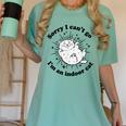 Sorry I Can't Go I'm An Indoor Cat Quote Introvert Women's Comfort Colors T-Shirt Violet