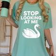 Stop Looking At Me Swan Introvert Humor Women's Comfort Colors T-Shirt Violet