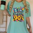 I Survived The 90s – Cute Retro Cartoon Nostalgia Women's Comfort Colors T-Shirt Violet