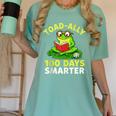 Toad-Ally 100 Days Smarter Frog Reading Book 100 School Day Women's Comfort Colors T-Shirt Violet
