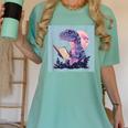 Trex Reading Book Dinosaur Women's Comfort Colors T-Shirt Violet
