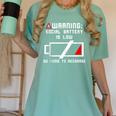Warning Social Battery Is Low Introvert Shirt Women's Comfort Colors T-Shirt Violet