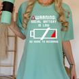 Warning Social Battery Is Low Introvert Shirt Women's Comfort Colors T-Shirt Violet