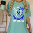 I Wear Blue In Memory Of My Nana Colon Cancer Awareness Women's Comfort Colors T-Shirt Violet I Wear Blue In Memory Of My Nana Colon Cancer Awareness Women's Comfort Colors T-Shirt Violet