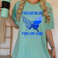 I Wear Blue In Memory For My Son Colon Cancer Awareness Women's Comfort Colors T-Shirt Violet