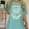 I Wear In Memory Of Uncle Lung Cancer Awareness Family Women's Comfort Colors T-Shirt Violet I Wear In Memory Of Uncle Lung Cancer Awareness Family Women's Comfort Colors T-Shirt Violet