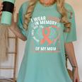 I Wear Peach In Memory Of My Mom Endometrial Cancer Awarene Women's Comfort Colors T-Shirt Violet