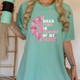 I Wear Pink In Memory Of My Aunt Breast Cancer Pink Ribbon Women's Comfort Colors T-Shirt Violet