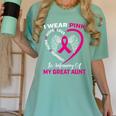 I Wear Pink In Memory Of My Great Aunt Breast Cancer Graphic Women's Comfort Colors T-Shirt Violet